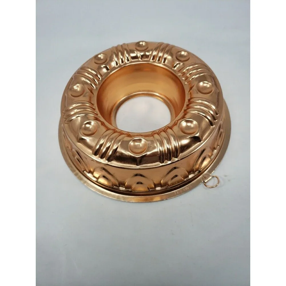 Copper Color Jello Gelatin Cake Ring Mold 3.5 Cups Hook Wall Decor MCM Vintage